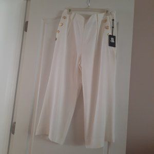 DKNY Women's Cropped White Lined Pants, Size 10, New